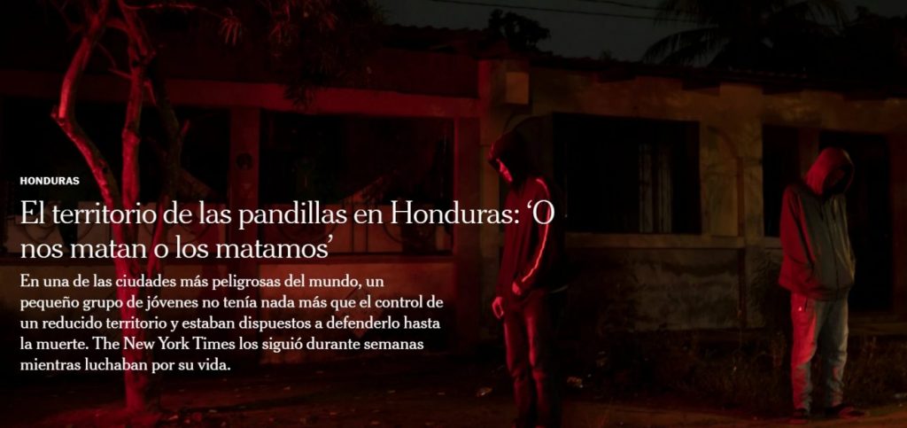Portada reportaje pandillas The New York Times cobertura medios buenas prácticas Portada reportaje pandillas The New York Times cobertura medios buenas prácticas